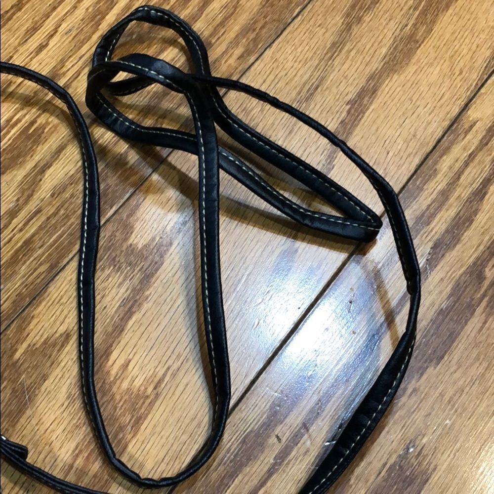 buxton Black Leather Leather Foldover Crossbody - Picture 7 of 8